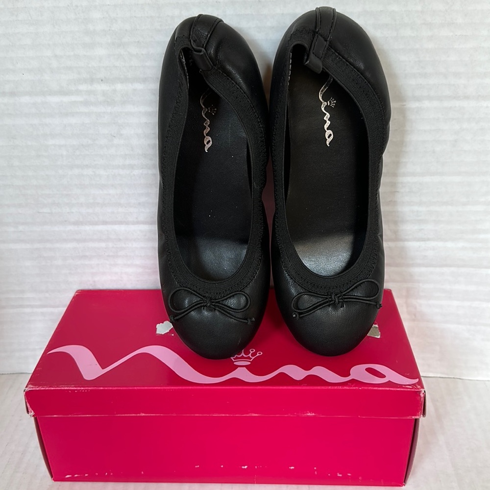 Nina Girls Ballerina Flat Black Size Big Kids 5